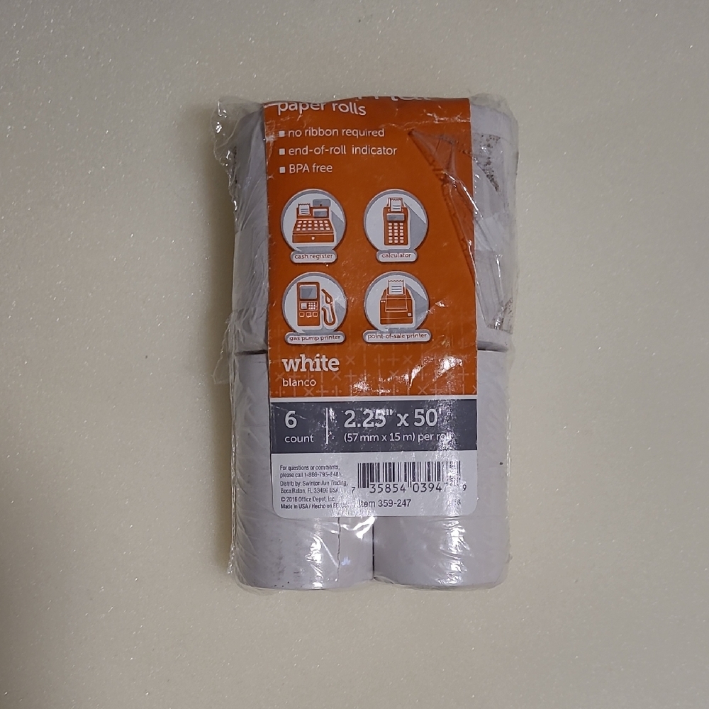 Thermal Paper Rolls, 4 Pack